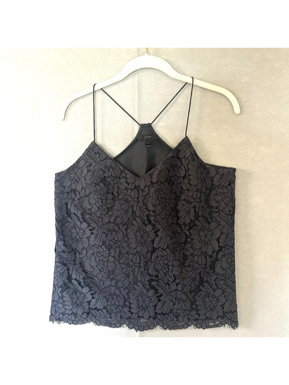 J CREW MIDNIGHT BLUE LACE CAMISOLE SIZE 4, Great condition